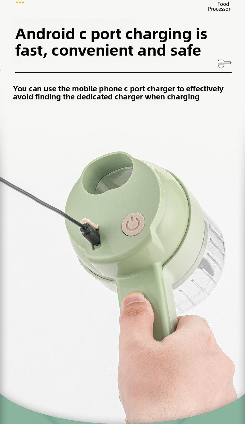 Wireless Electric Vegetable Dicer with Egg Beater Attachment